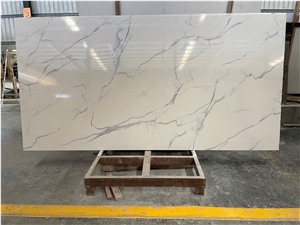 Snow White Engineered Marble Slab 3200X1600x18mm
