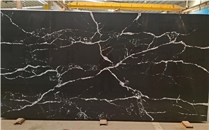 Artificial Calacatta Black Quartz Slab