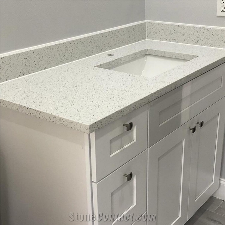 Artificial Sparkling White Quartz Countertop