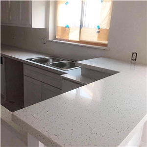 Artificial Sparkling White Quartz Countertop