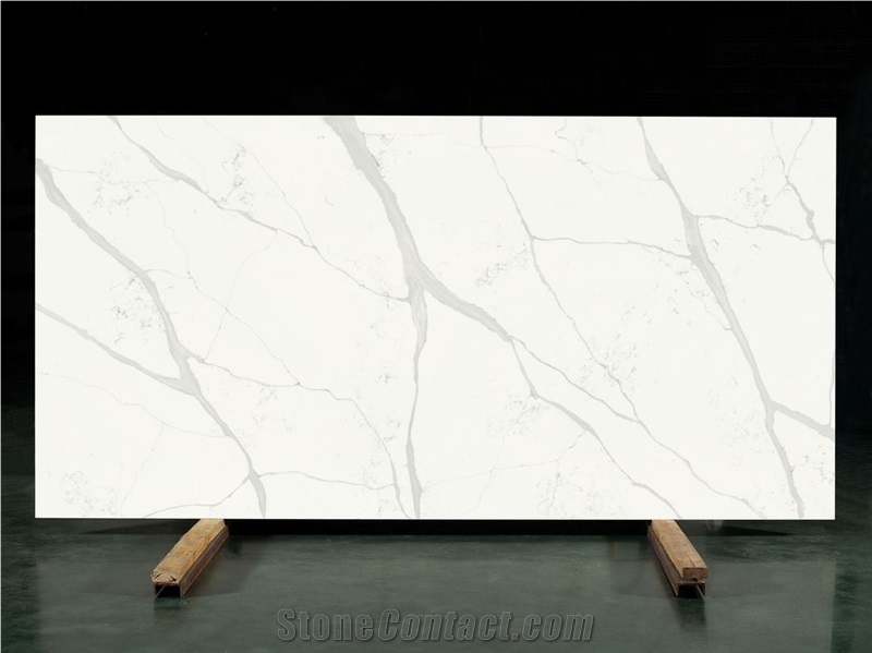 Artificial White Calacatta Quartz Slab