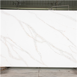 Artificial White Calacatta Quartz Slab
