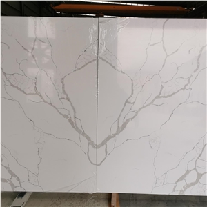 Artificial White Calacatta Quartz Slab