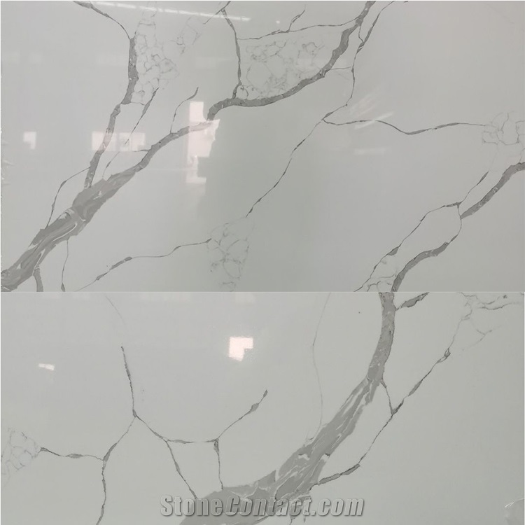 Artificial White Carrara Quartz Slab