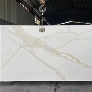 Artificial White Carrara Quartz Slab