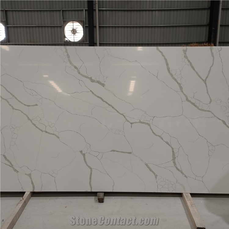 Artificial White Carrara Quartz Slab