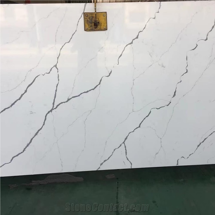Artificial White Carrara Quartz Slab