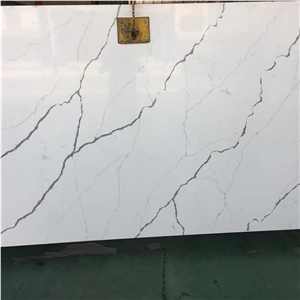 Artificial White Carrara Quartz Slab