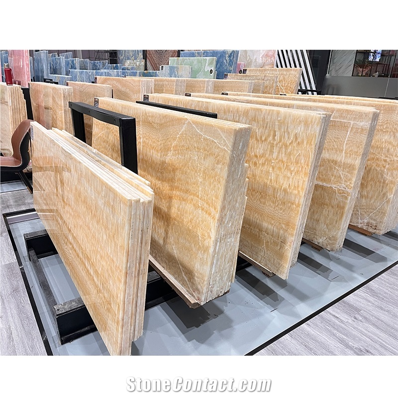 Cappuccino Honey Wall Panel Backlit Yellow Onyx