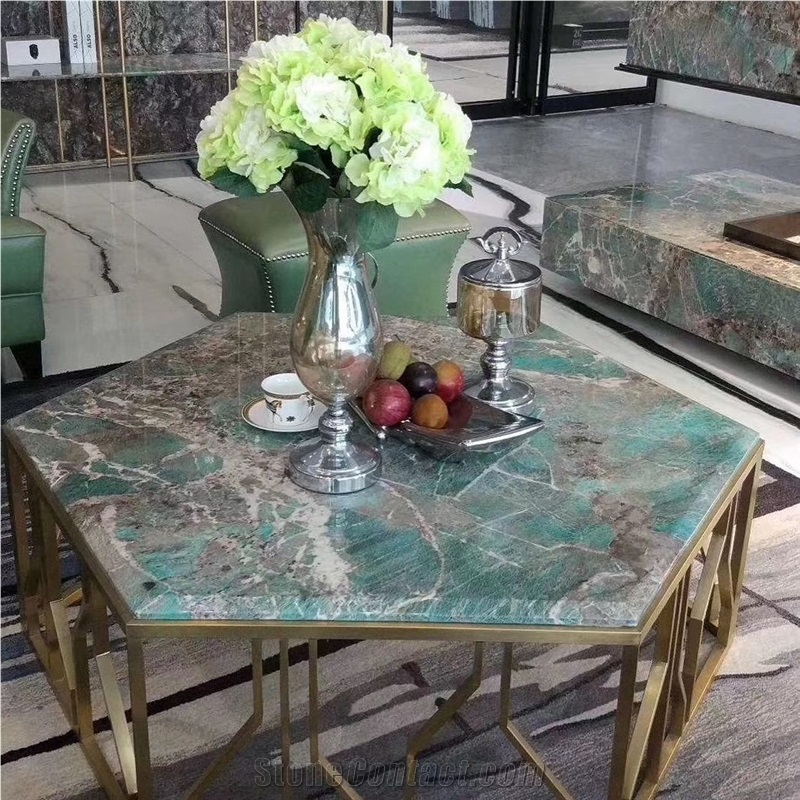 Natural Amazon Green Quartzite Stone Tables