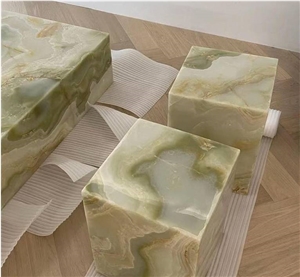 Natural Green Onyx Plinth Decorative Furnitures