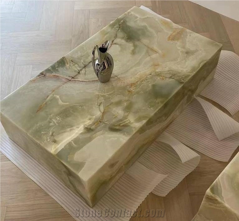 Natural Green Onyx Plinth Decorative Furnitures