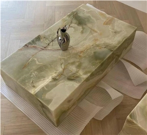 Natural Green Onyx Plinth Decorative Furnitures