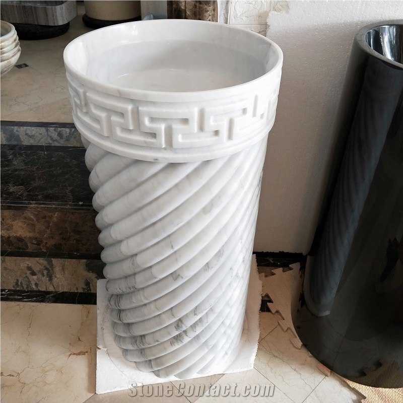 Natural Marble Free Standing Wash Basins