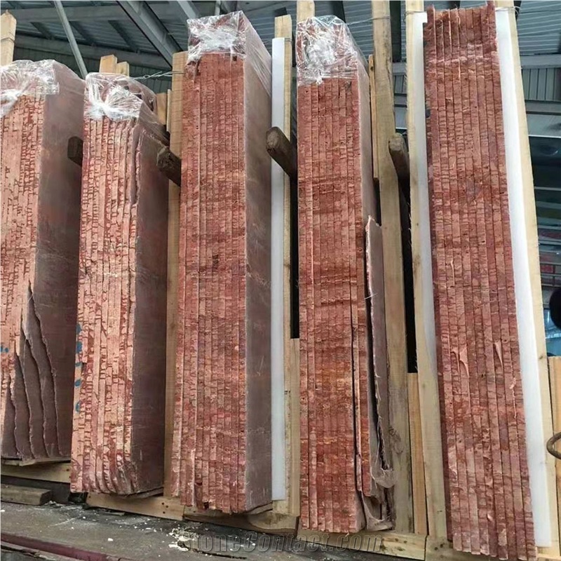 YDSTONE New Product Red Travertine Slabs For Project