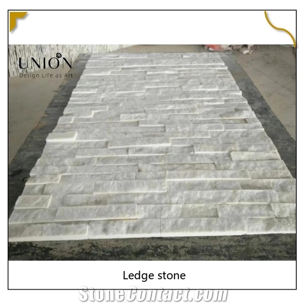 Natural White Quartzite Culture Stone Stacked Stone Panel