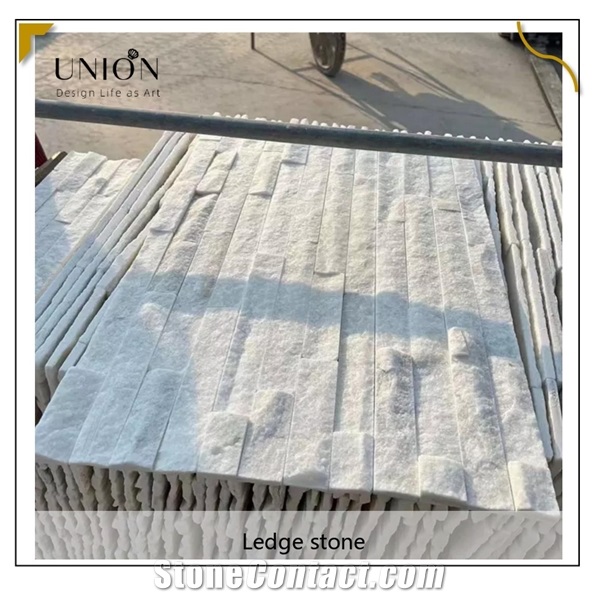 Natural White Quartzite Culture Stone Stacked Stone Panel