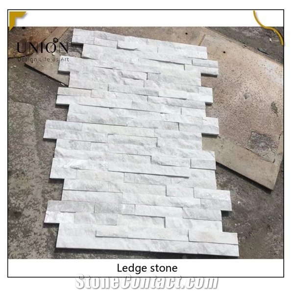 Natural White Quartzite Culture Stone Stacked Stone Panel