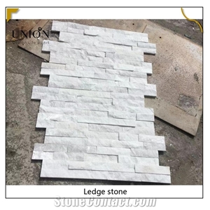 Natural White Quartzite Culture Stone Stacked Stone Panel
