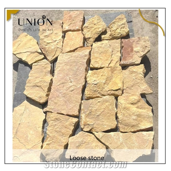 UNION DECO Limestone Stone Veneer Yellow Loose Ledge Stone