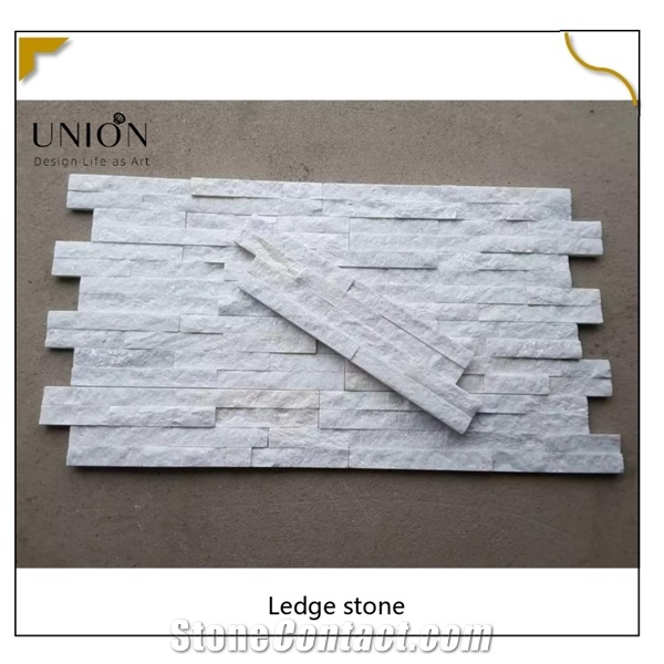 White Culture Stone Natural Split Veneer Stacked Stone Panel