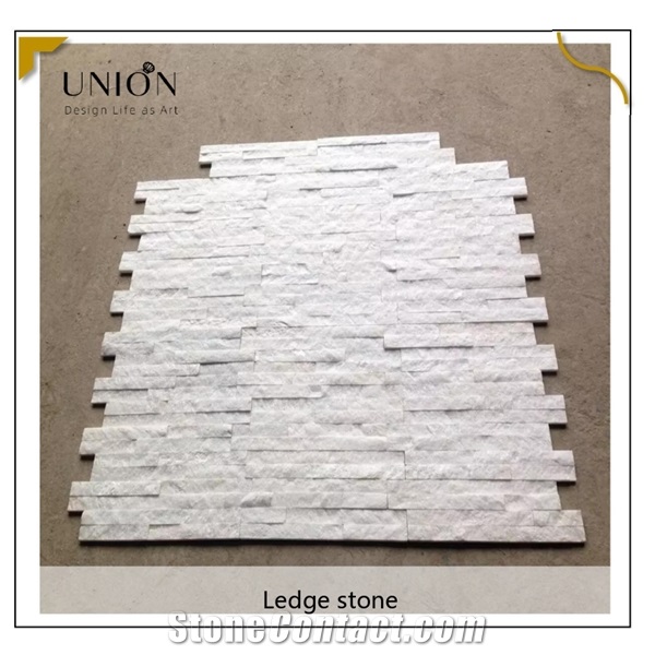White Culture Stone Natural Split Veneer Stacked Stone Panel