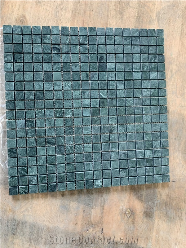 0.65" X 0.65" Green Marble Mosaic Sheet Wall