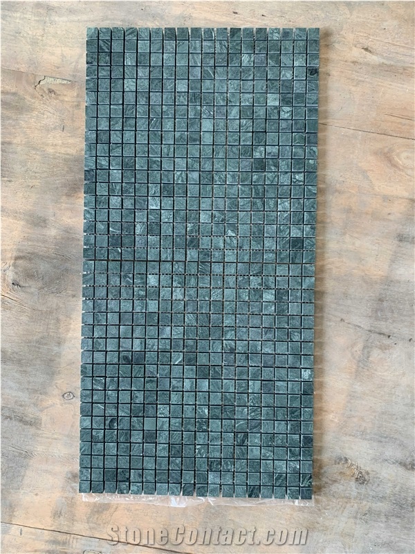 0.65" X 0.65" Green Marble Mosaic Sheet Wall