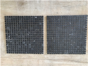 12" X 12" Black Marble Grid Mosaic Wall Tile