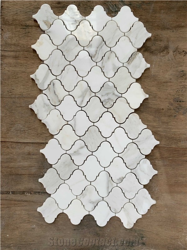3" X 3" Marble Arabesque Mosaic Wall Tile