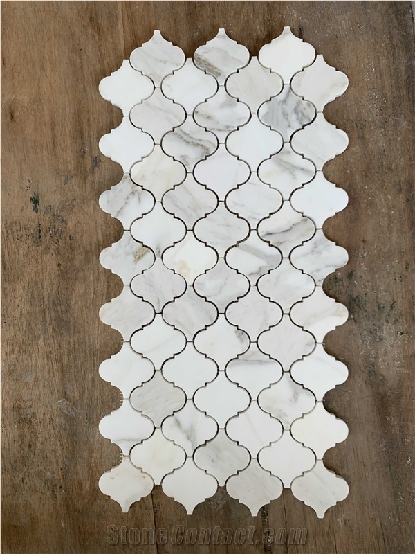 3" X 3" Marble Arabesque Mosaic Wall Tile