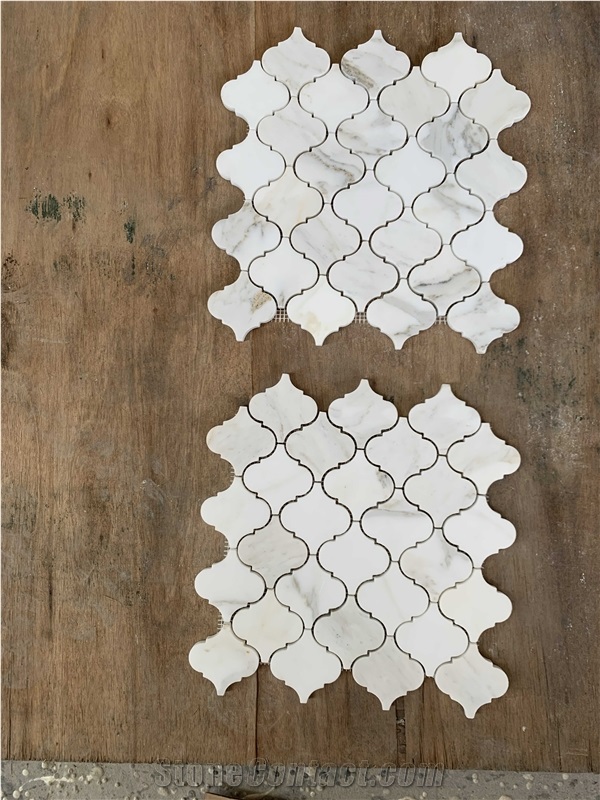 3" X 3" Marble Arabesque Mosaic Wall Tile