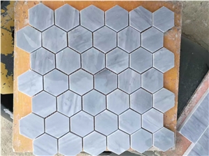 3" X 3" Marble Hexagon Mosaic Wall & Floor Tile