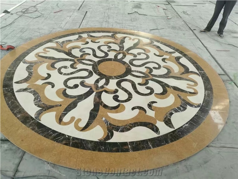 Customized Marble Floor Round Medallion Pattern Design