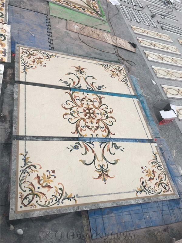 Customized Waterjet Marble Medallion Pattern Design