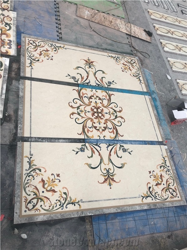 Customized Waterjet Marble Medallion Pattern Design