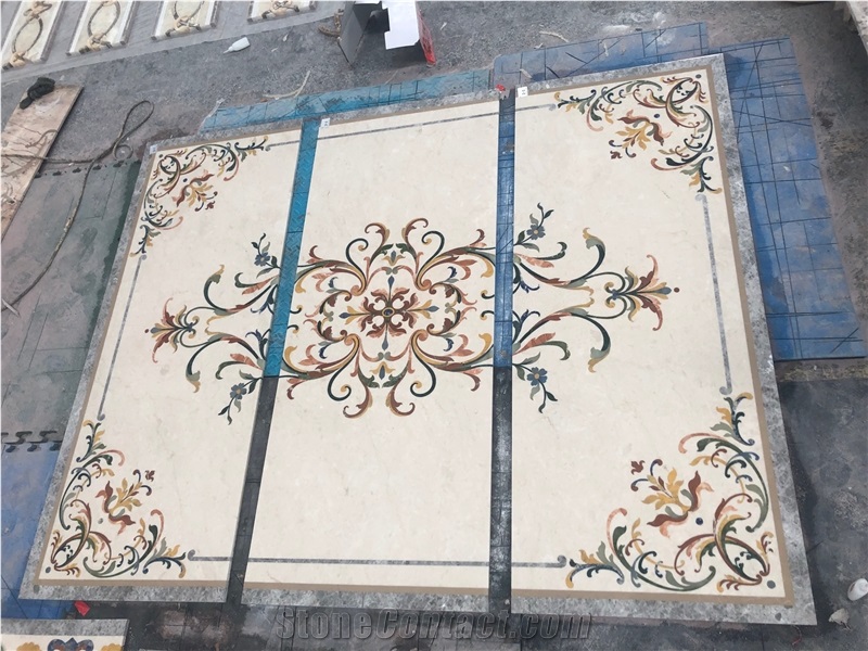 Customized Waterjet Marble Medallion Pattern Design