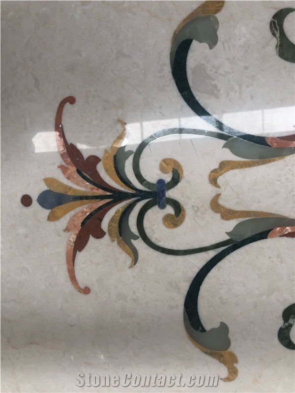Customized Waterjet Marble Medallion Pattern Design