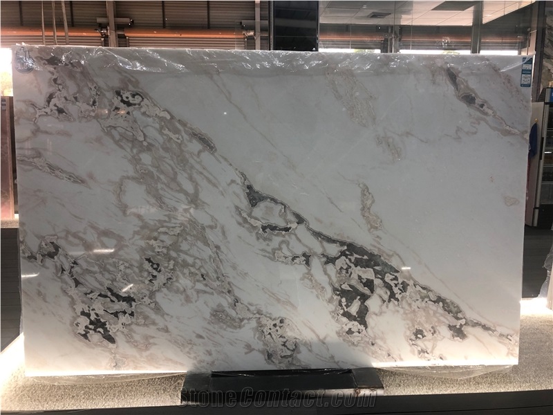 Dover White Marble- Bianco Picasso Marble Slabs