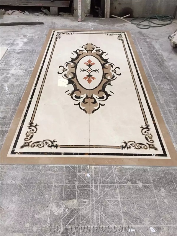 Marble Waterjet Medallions Pattern For Hotel Lobby