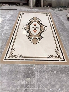 Marble Waterjet Medallions Pattern For Hotel Lobby