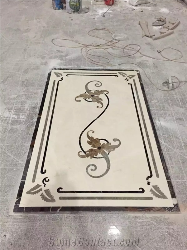 Marble Waterjet Medallions Pattern For Hotel Lobby