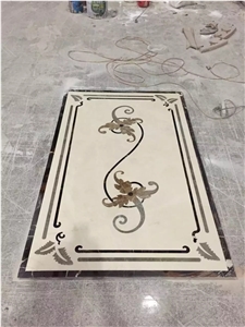 Marble Waterjet Medallions Pattern For Hotel Lobby
