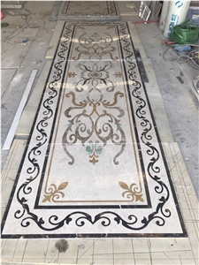 Marble Waterjet Medallions Pattern For Hotel Lobby
