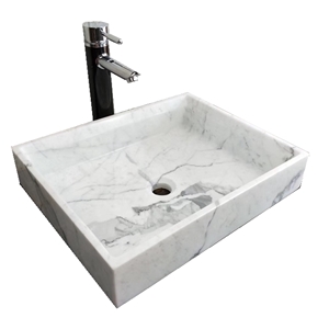 White Statuario Marble Wash Basin