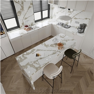 DXQ8005 Calacatta Gold Vein Artificial Quartz Slabs