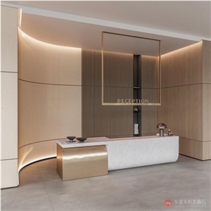 RD016 White Stripe Beige Artificial Travertine Slabs