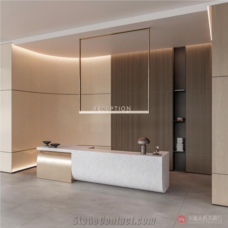 RD016 White Stripe Beige Artificial Travertine Slabs