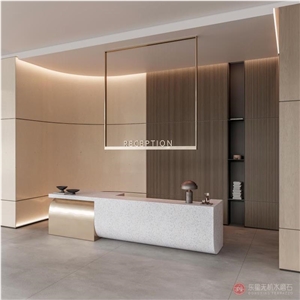 RD016 White Stripe Beige Artificial Travertine Slabs