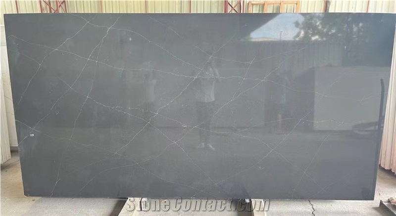 Artificial Black Quartz Slabs Tiles B1113